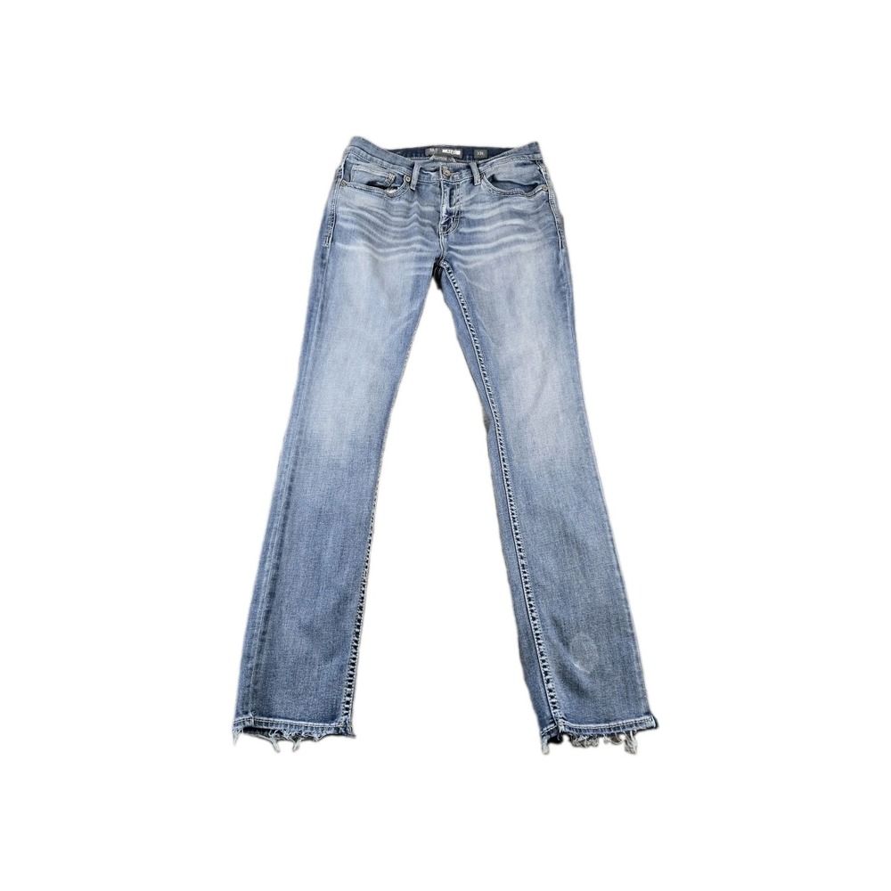 BKE ALEC Straight Men's Denim Jeans *Damage to Left Leg* Frayed Hems 32" X 33.5"